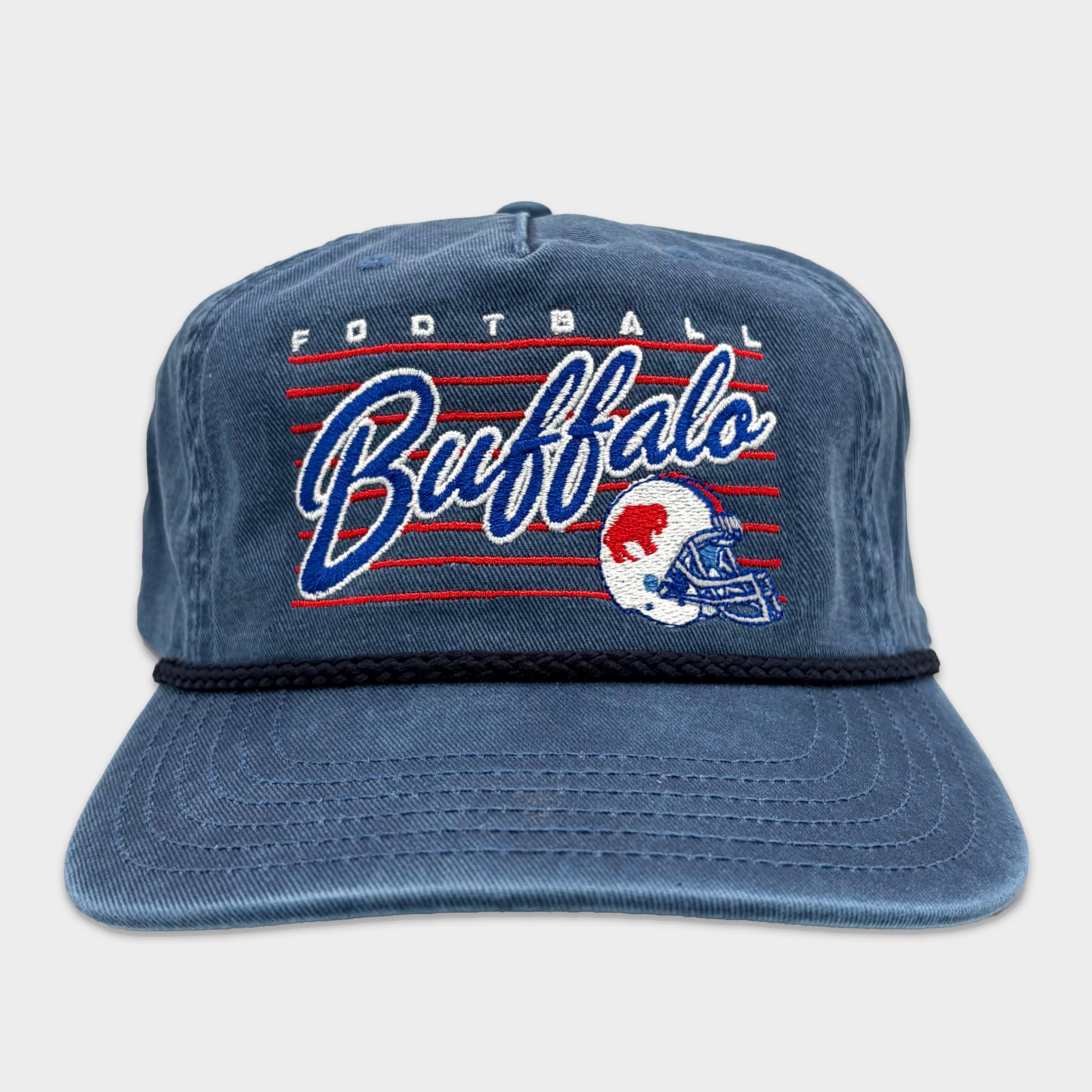Retro Buffalo Football Denim Rope Cap