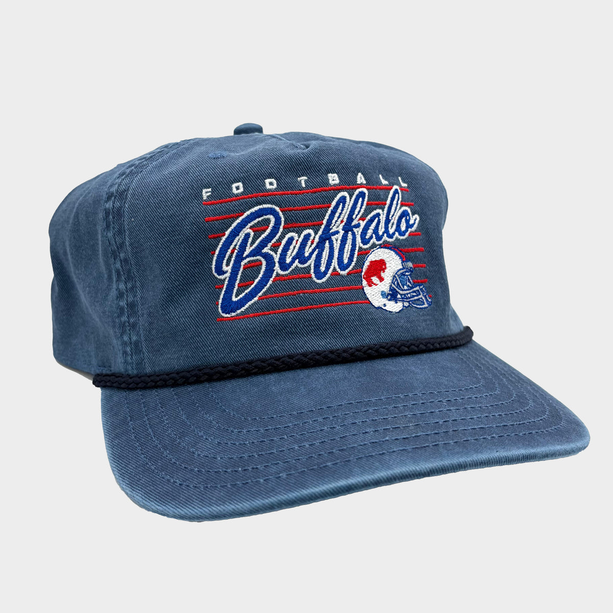 Retro Buffalo Football Denim Rope Cap-thumbmail-3