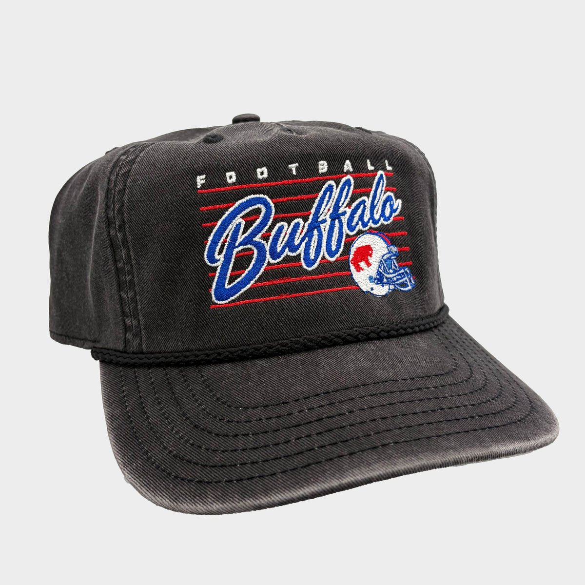 Retro Buffalo Football Denim Rope Cap-thumbmail-4